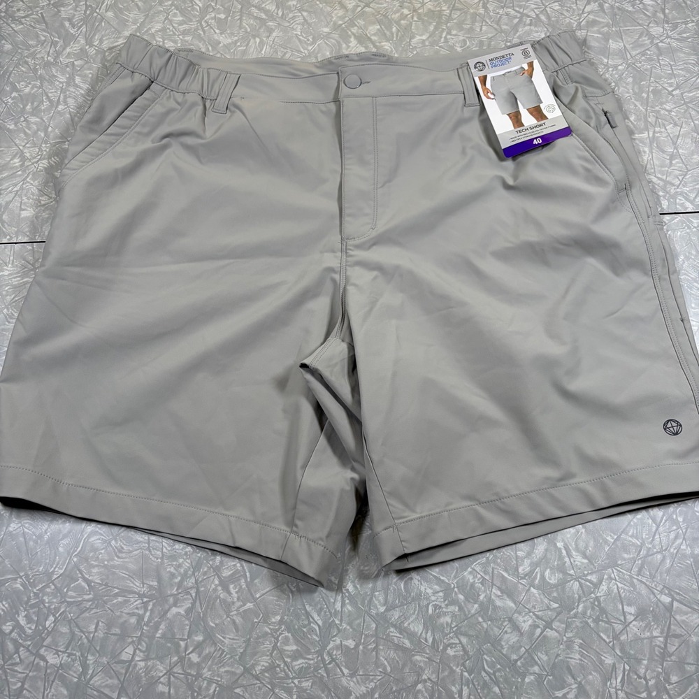 Mondetta Outdoor Project Mens Tech Shorts Gray Recycled Performance Size 40 NWT